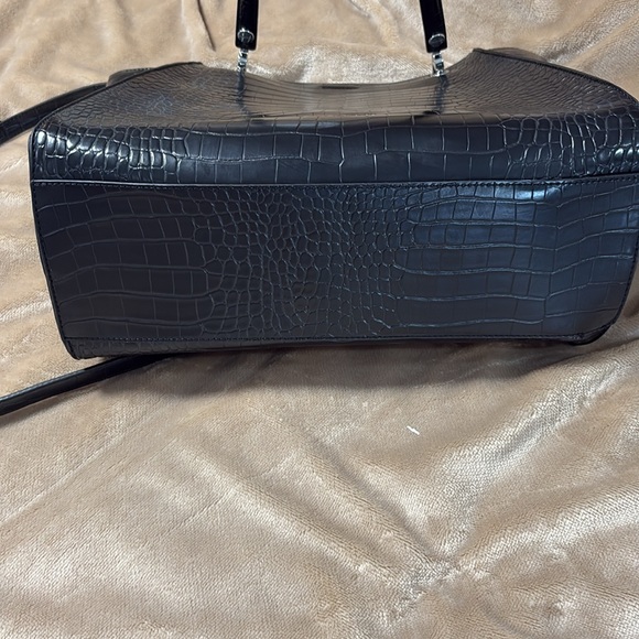 Calvin Klein Black Structured Tote with Croc Embossing - Picture 8 of 10